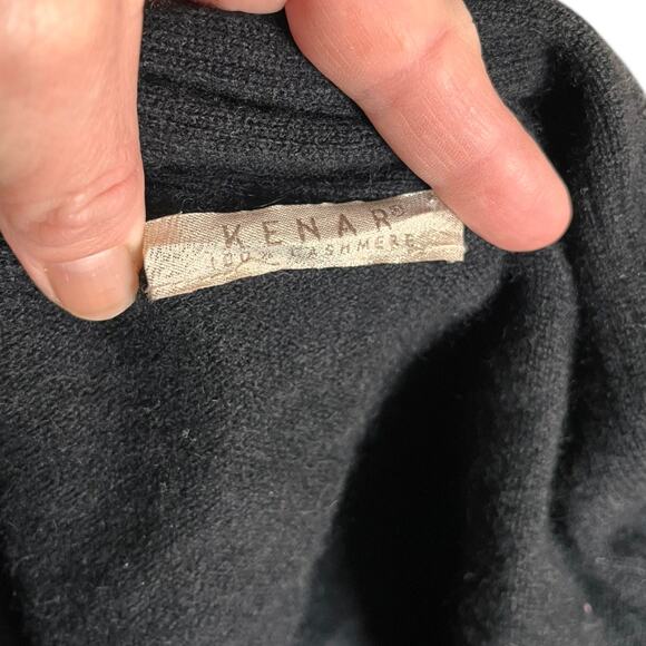 Size L?/XL/1X Kenar Womens Cashmere Maxi Cardigan Black Pockets Fall - Picture 4 of 8